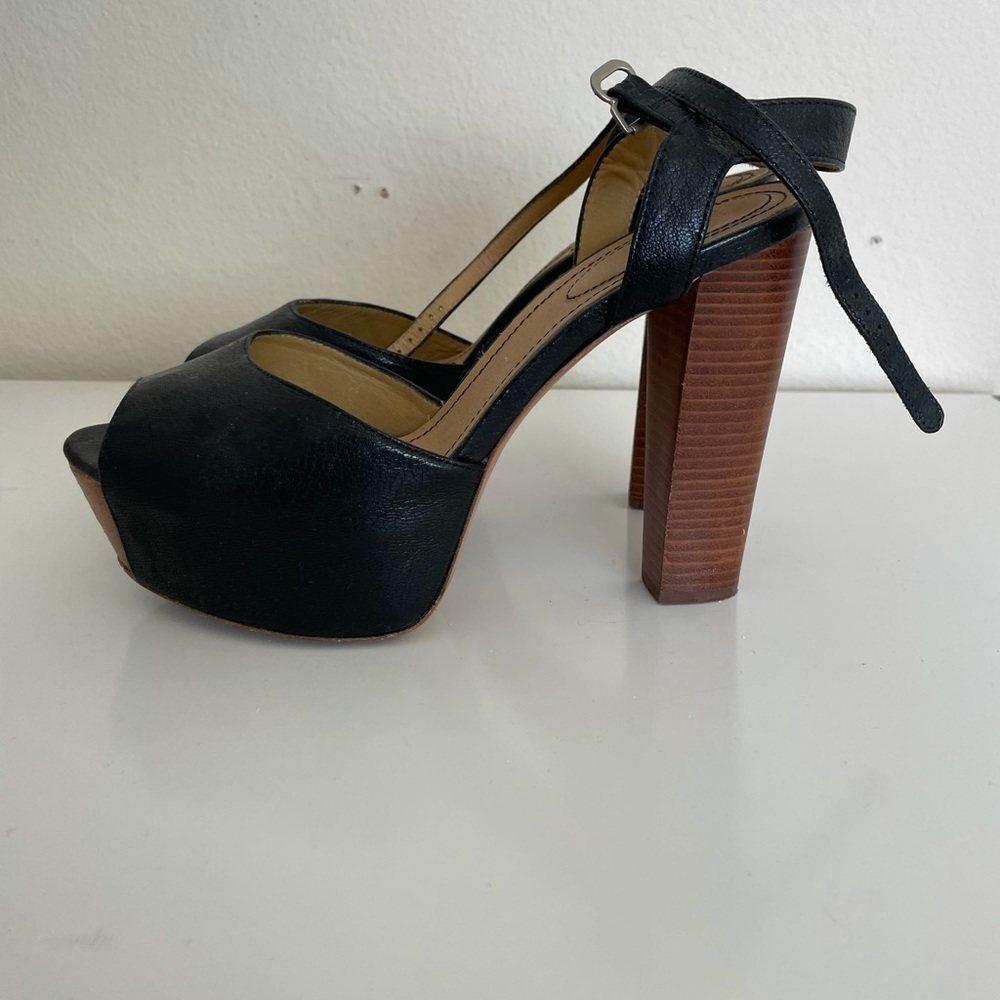 Black Leather Platform Sandals